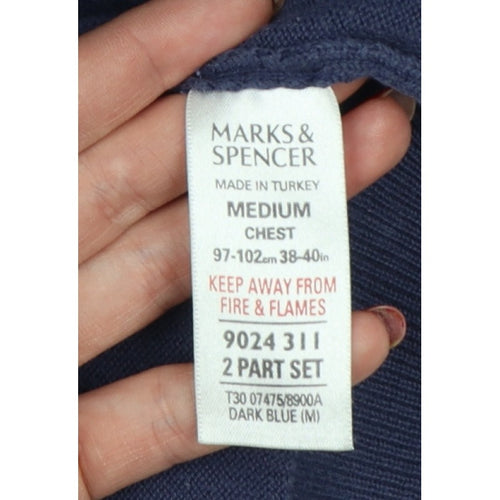 Marks and Spencer Autograph Men Blue M V-Neck Knit Jumper Vest