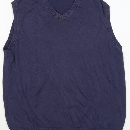 Marks and Spencer Autograph Men Blue M V-Neck Knit Jumper Vest