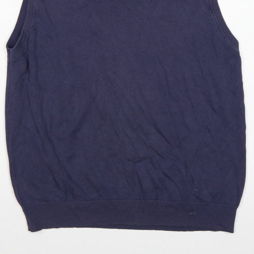 Marks and Spencer Autograph Men Blue M V-Neck Knit Jumper Vest