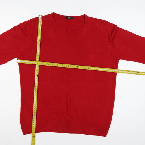 Marks and Spencer Women Red Size 14 Scoop Neck Knit Pullover Jumper