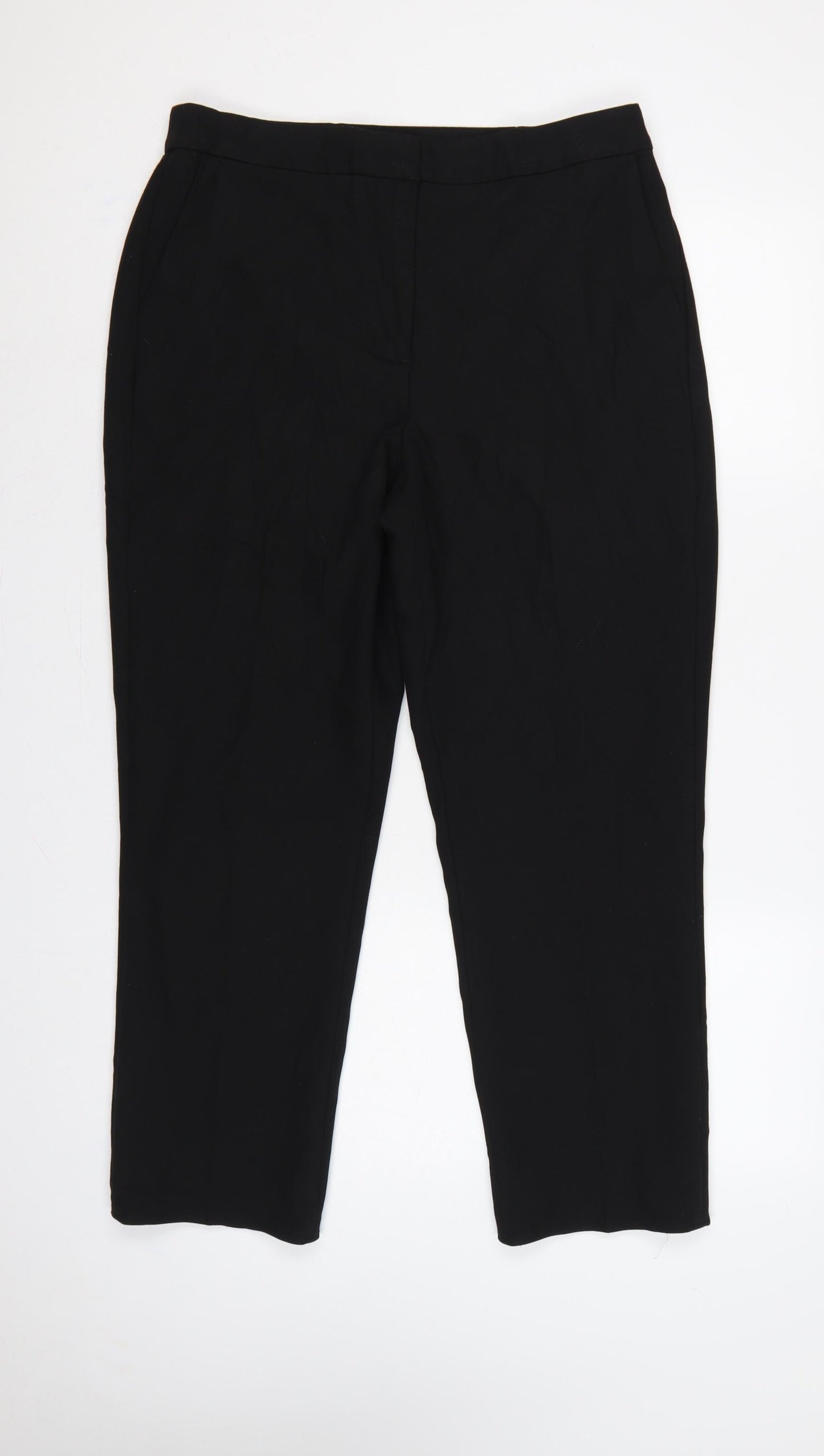 Jaeger Women’s Black UK 12 Straight Leg Stretch Dress Trousers