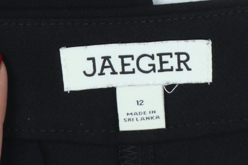 Jaeger Women’s Black UK 12 Straight Leg Stretch Dress Trousers