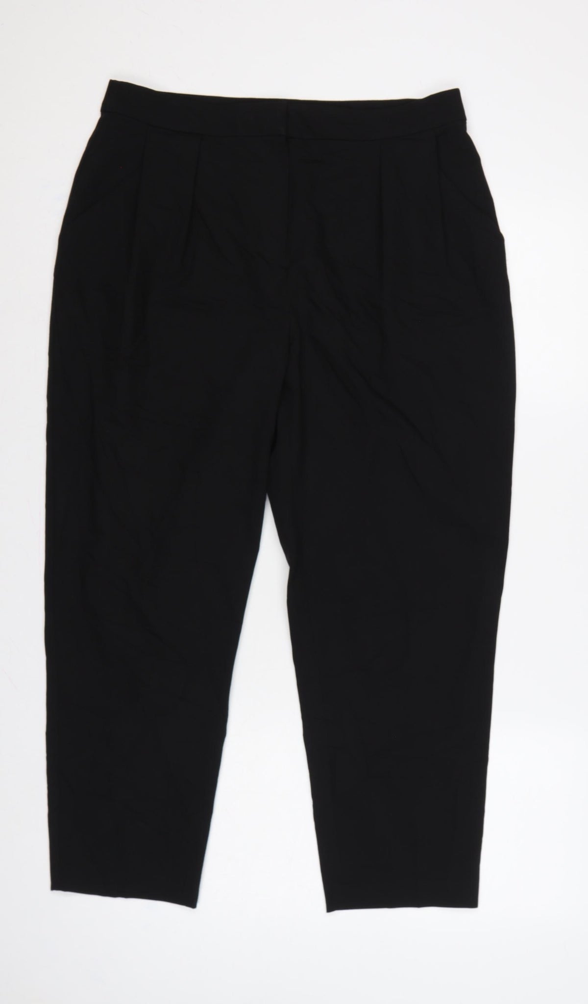 Topshop Women’s Black UK 14 High Rise Tailored Tapered Trousers