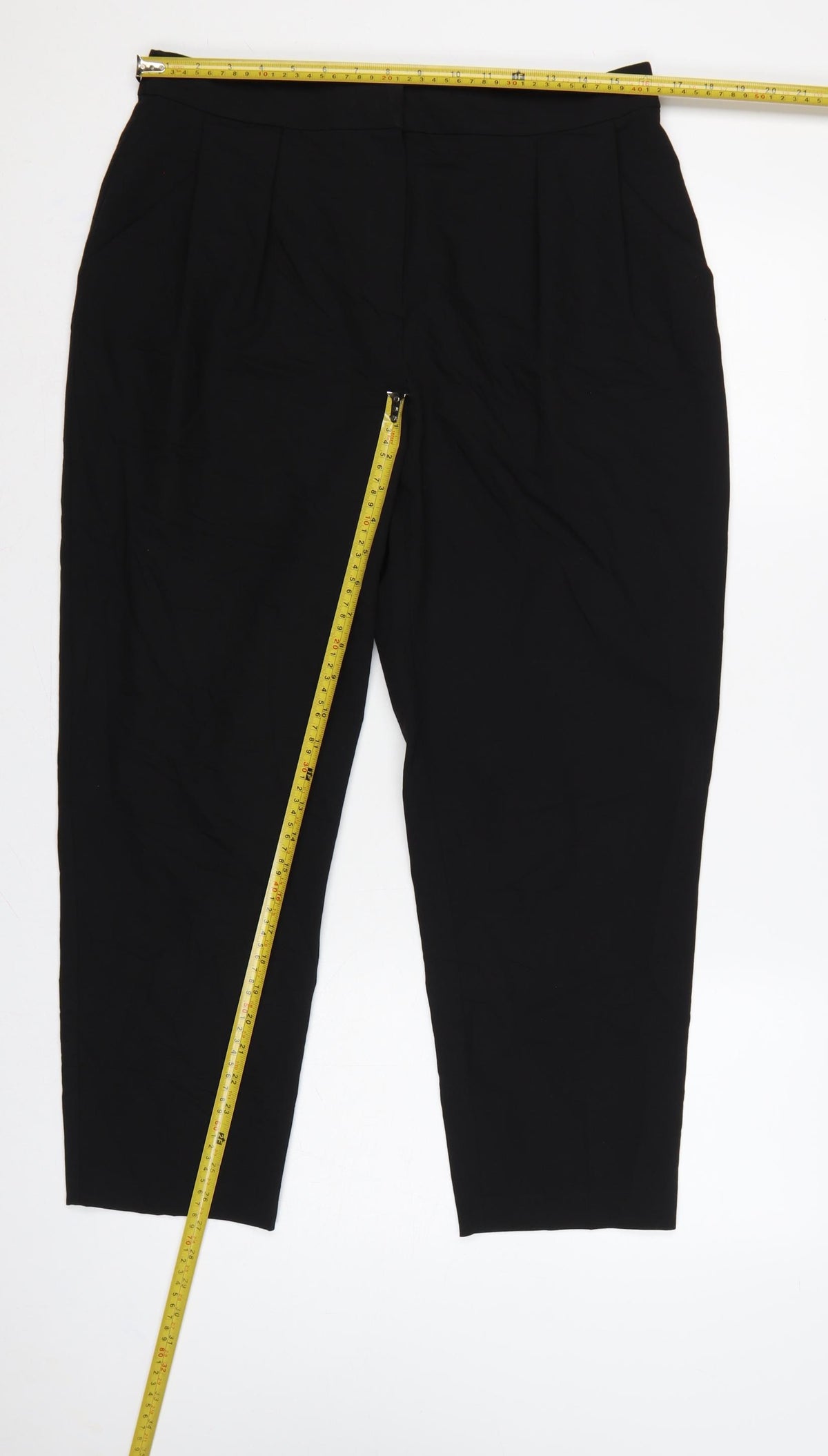 Topshop Women’s Black UK 14 High Rise Tailored Tapered Trousers