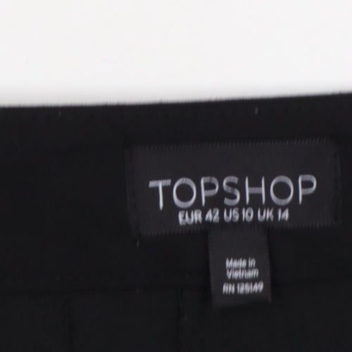 Topshop Women’s Black UK 14 High Rise Tailored Tapered Trousers