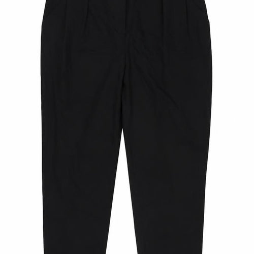 Topshop Women’s Black UK 14 High Rise Tailored Tapered Trousers