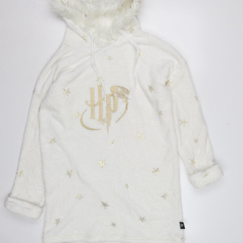 Tu Teens White S Harry Potter Hooded Star Fleece Pyjama Top