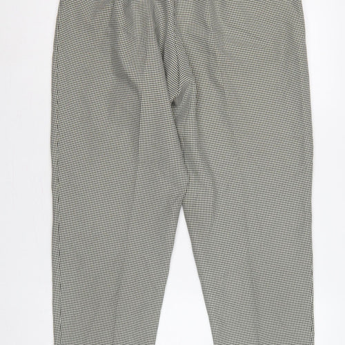 St Michael Women Black Check High Waist Tapered Dress Trousers UK 16