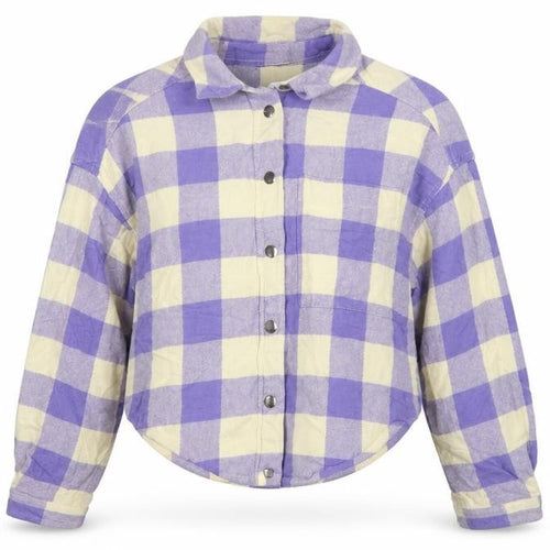 ASOS Design Women Purple Check Cotton Button-Up Shirt UK 8