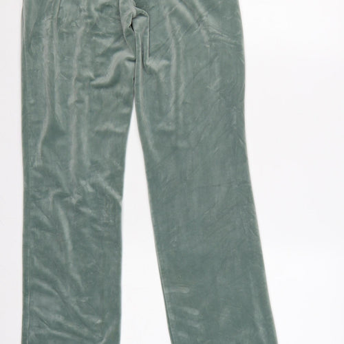 Juicy Couture Women’s Green XS Velour Jogger Trousers Logo