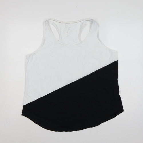 Marks and Spencer Women Black White Colourblock Racerback Tank Top UK 20