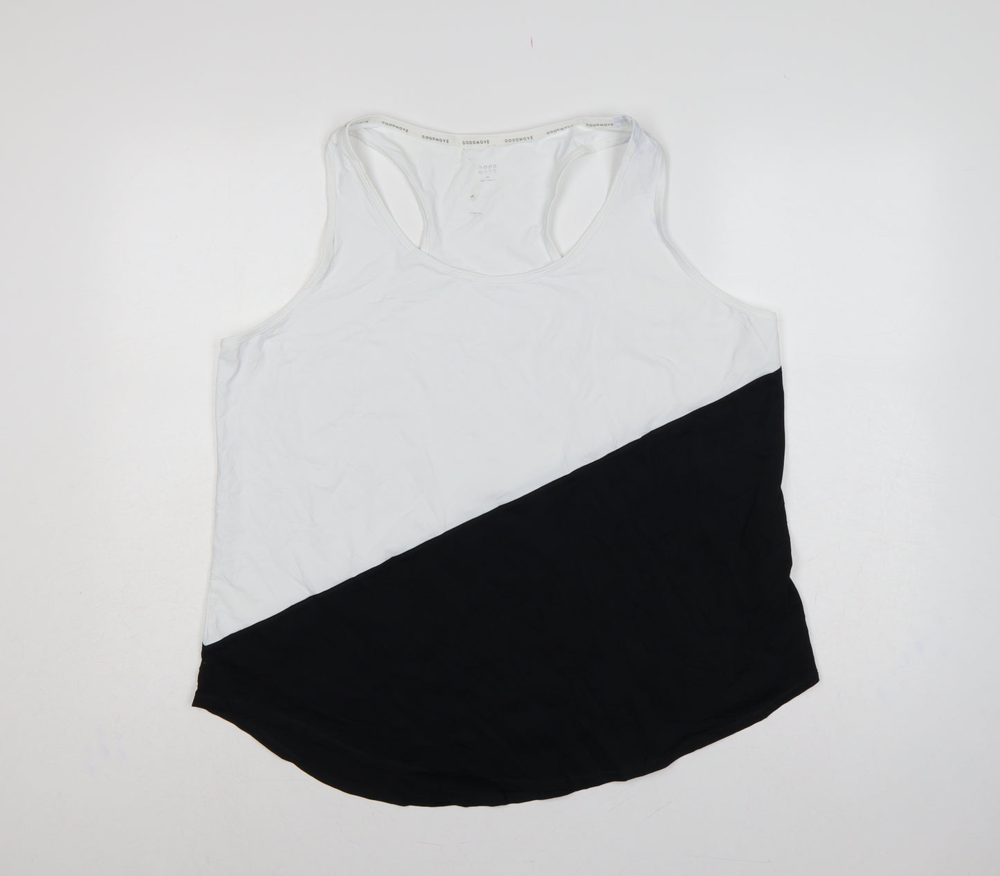 Marks and Spencer Women Black White Colourblock Racerback Tank Top UK 20