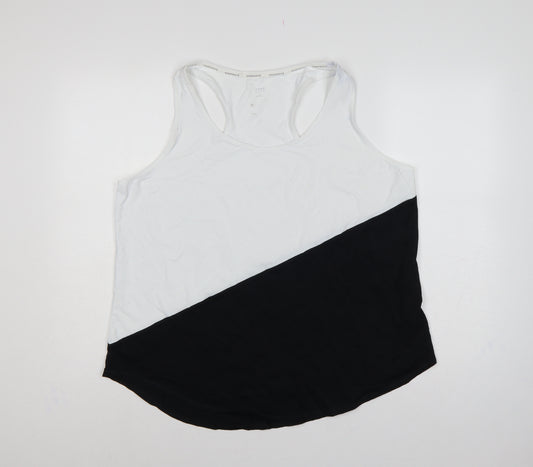 Marks and Spencer Women Black White Colourblock Racerback Tank Top UK 20
