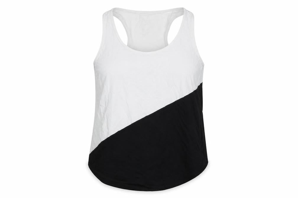 Marks and Spencer Women Black White Colourblock Racerback Tank Top UK 20
