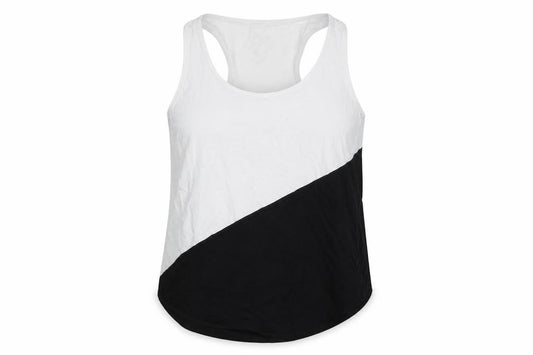 Marks and Spencer Women Black White Colourblock Racerback Tank Top UK 20