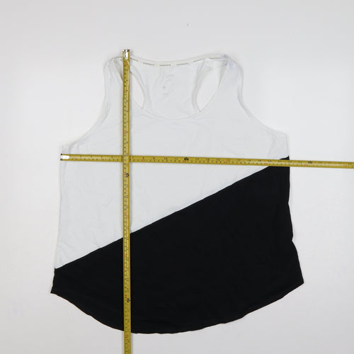Marks and Spencer Women Black White Colourblock Racerback Tank Top UK 20