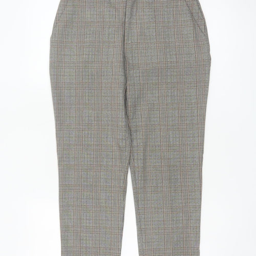 Paulmark Women’s Grey Check High Rise Tapered Dress Trousers UK 12