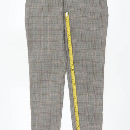 Paulmark Women’s Grey Check High Rise Tapered Dress Trousers UK 12