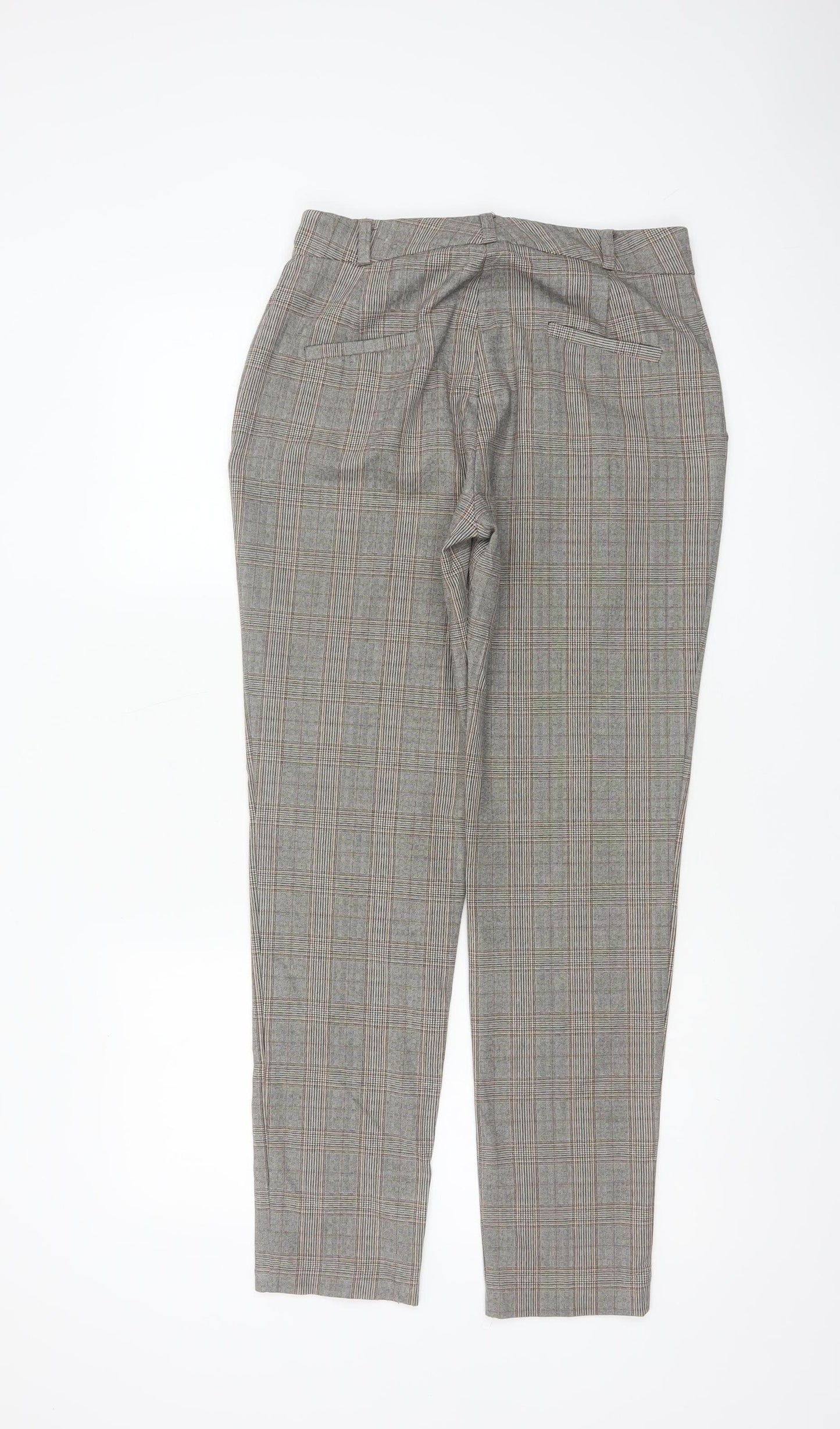 Paulmark Women’s Grey Check High Rise Tapered Dress Trousers UK 12
