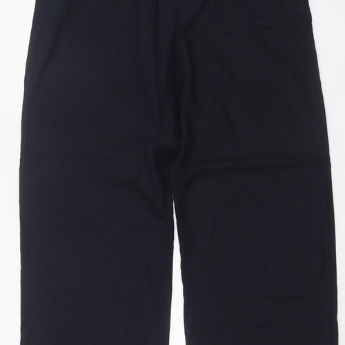 M&S Collection Women’s Blue Wide Leg High Rise Linen Trousers UK 18