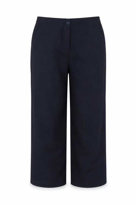 M&S Collection Women’s Blue Wide Leg High Rise Linen Trousers UK 18