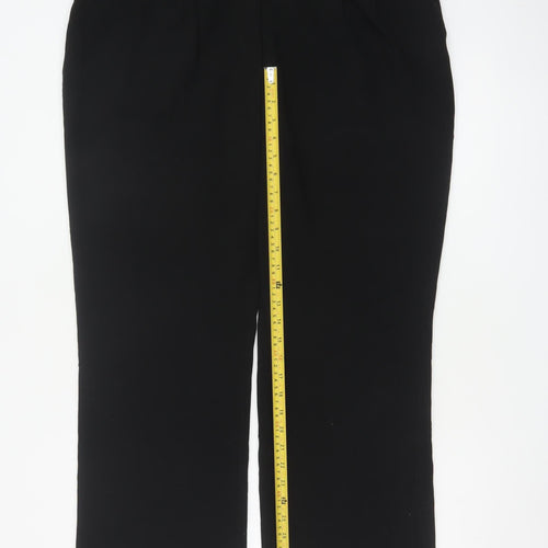 Damart Women Black UK 20 Straight Leg Stretch Trousers Smart Work