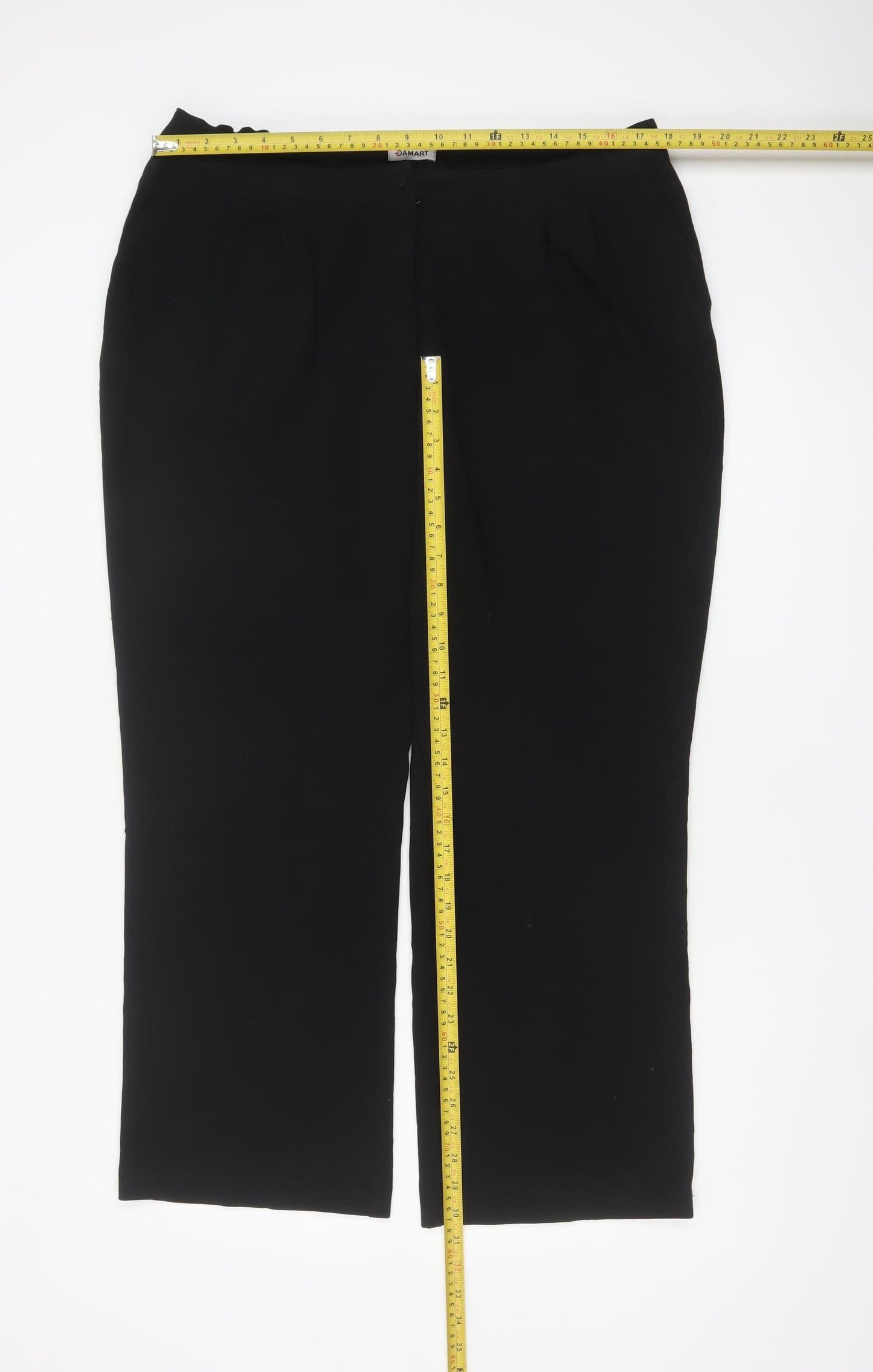 Damart Women Black UK 20 Straight Leg Stretch Trousers Smart Work