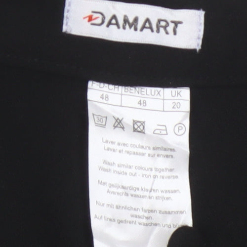 Damart Women Black UK 20 Straight Leg Stretch Trousers Smart Work