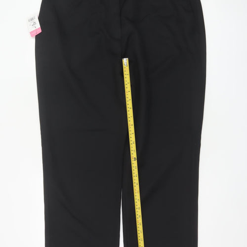Brook Taverner Women Black Size 18 Straight Leg Tailored Dress Trousers