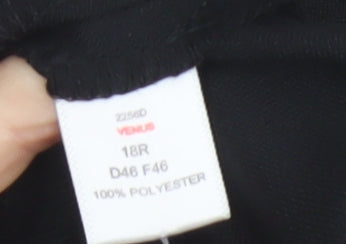Brook Taverner Women Black Size 18 Straight Leg Tailored Dress Trousers