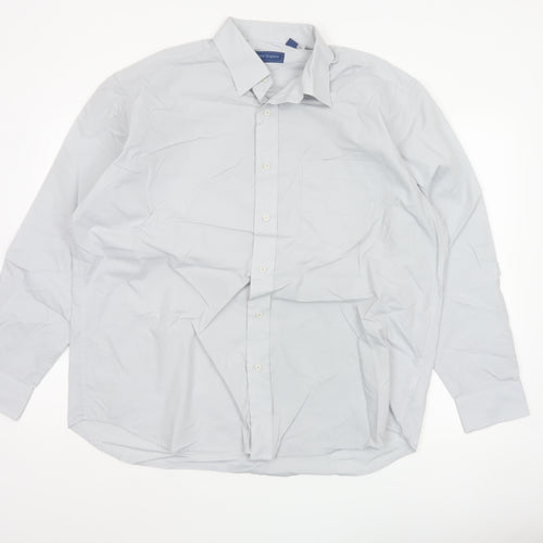 Peter England Men’s White 17.5in Classic Long Sleeve Button-Up Shirt