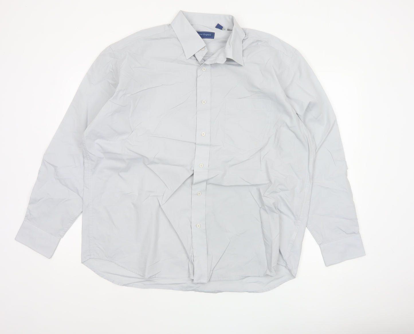 Peter England Men’s White 17.5in Classic Long Sleeve Button-Up Shirt