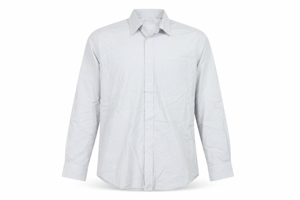 Front view of Peter England Men’s White 17.5in Classic Long Sleeve Button-Up Shirt