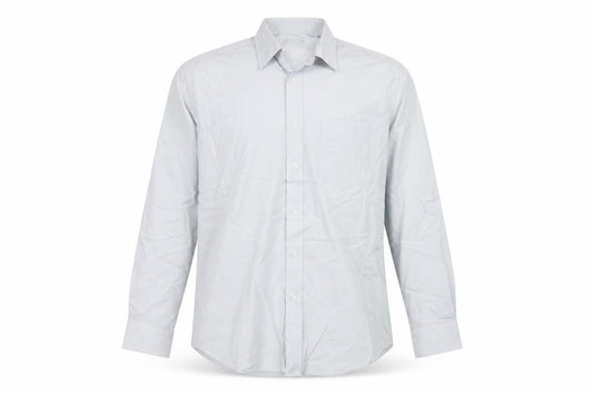 Front view of Peter England Men’s White 17.5in Classic Long Sleeve Button-Up Shirt