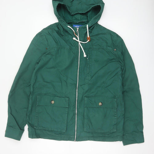 adidas Mens Green M Hooded Full Zip Cotton Utility Jacket