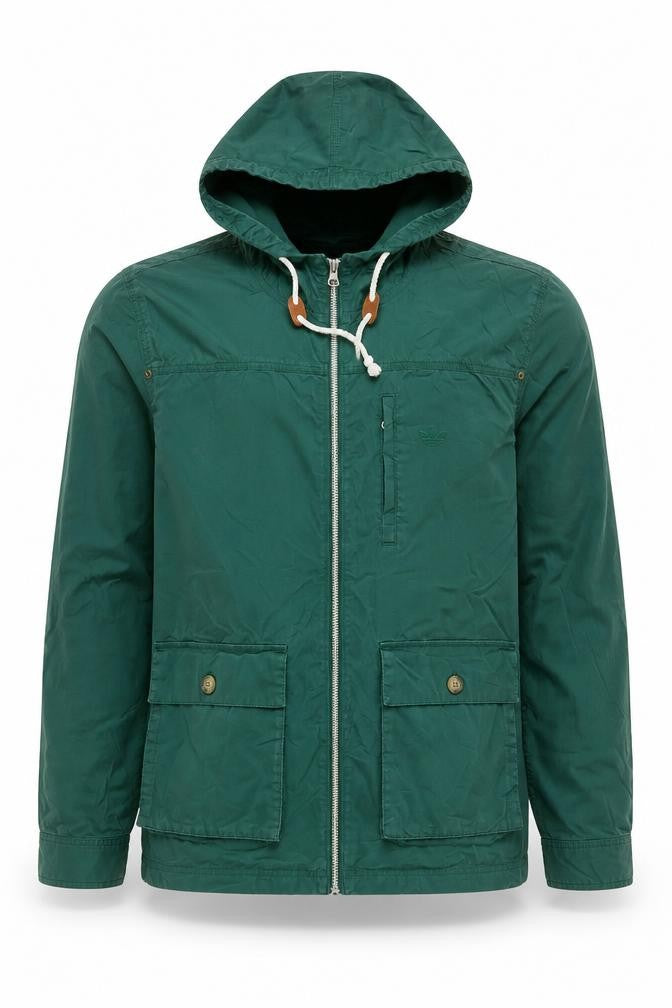 adidas Mens Green M Hooded Full Zip Cotton Utility Jacket