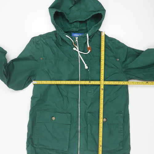 adidas Mens Green M Hooded Full Zip Cotton Utility Jacket