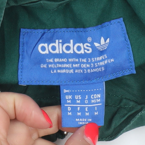adidas Mens Green M Hooded Full Zip Cotton Utility Jacket