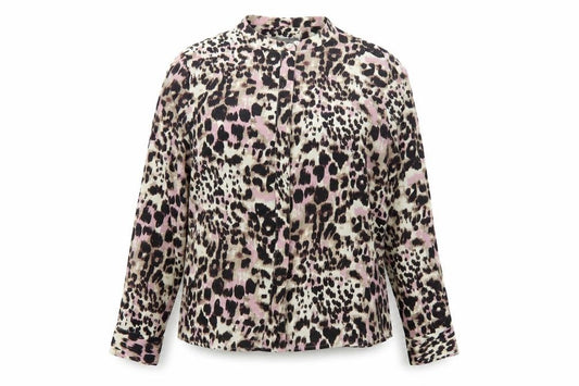 Laura Ashley Women’s Multicoloured Leopard Print Button Blouse UK 16