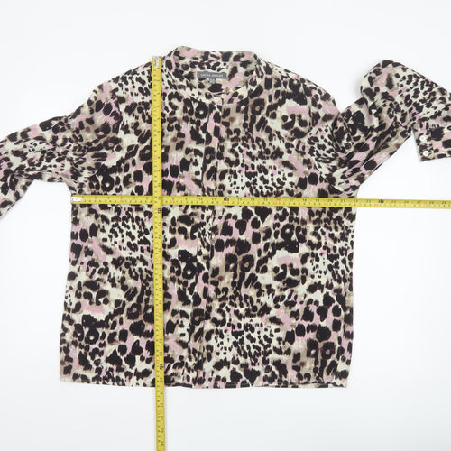 Laura Ashley Women’s Multicoloured Leopard Print Button Blouse UK 16