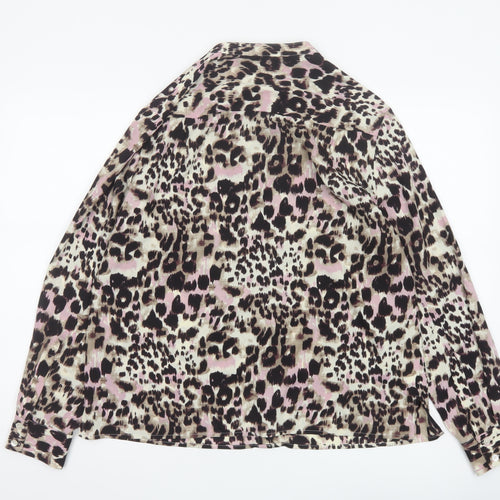 Laura Ashley Women’s Multicoloured Leopard Print Button Blouse UK 16