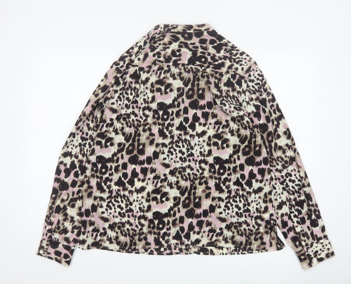 Laura Ashley Women’s Multicoloured Leopard Print Button Blouse UK 16