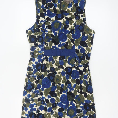 Fever London Women’s Blue Floral A-Line Knee Length Dress UK 12