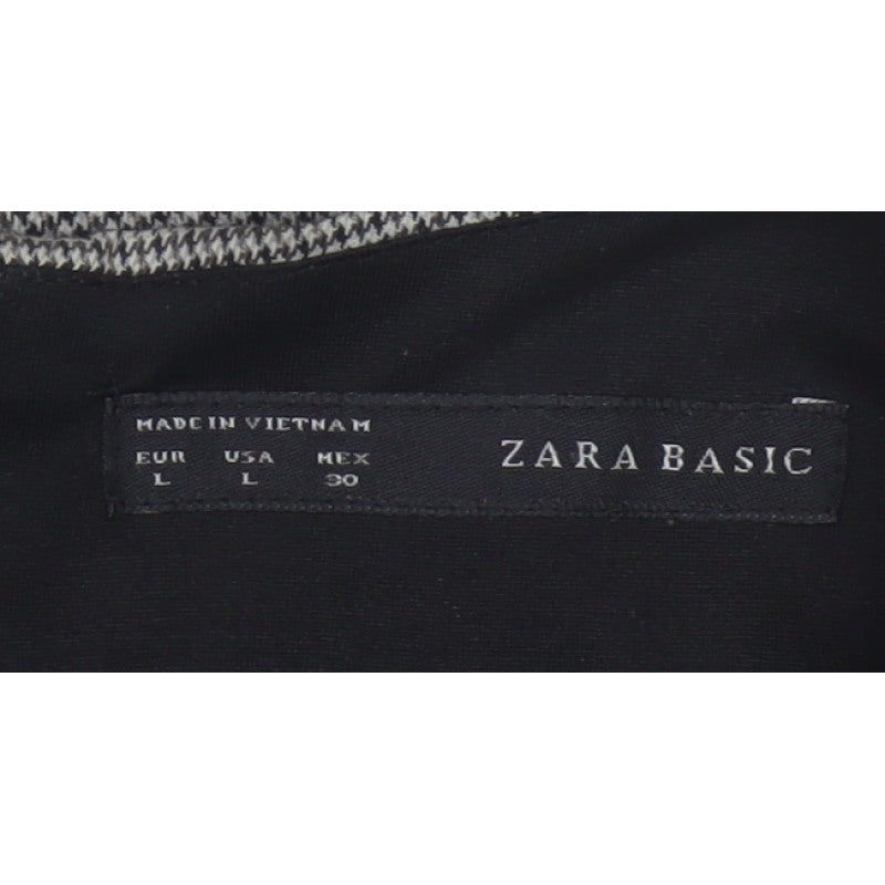 Additional view of Zara Basic Women Grey Houndstooth L Pencil Work Dress
