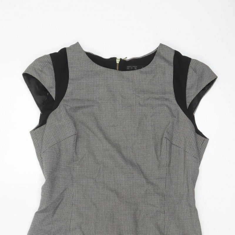 Additional view of Zara Basic Women Grey Houndstooth L Pencil Work Dress