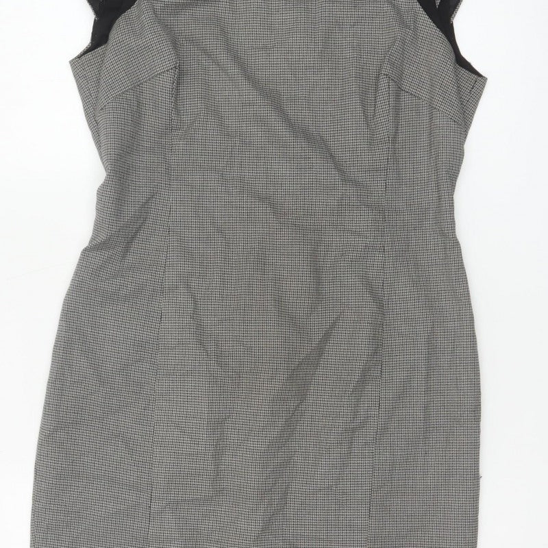Additional view of Zara Basic Women Grey Houndstooth L Pencil Work Dress