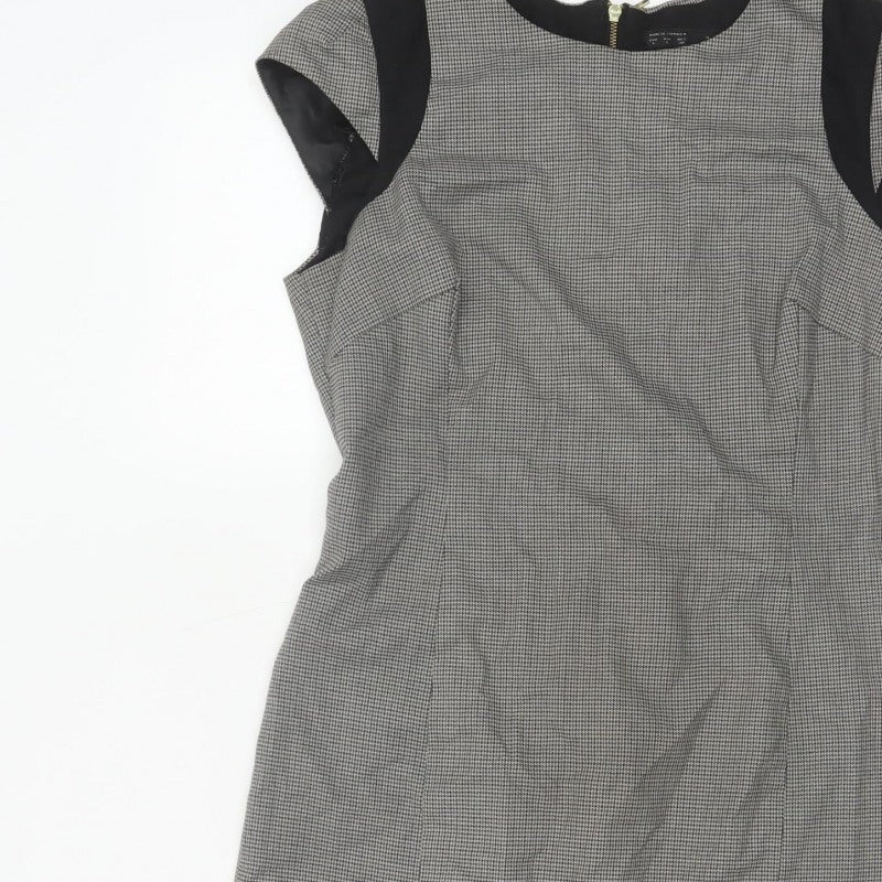 Additional view of Zara Basic Women Grey Houndstooth L Pencil Work Dress