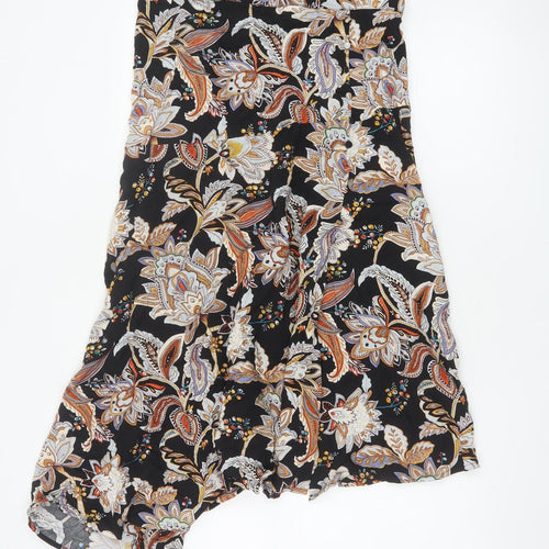 Joe Browns Women Black UK 14 Bohemian Paisley Asymmetric Midi Skirt