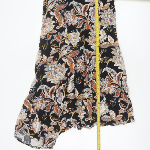 Joe Browns Women Black UK 14 Bohemian Paisley Asymmetric Midi Skirt