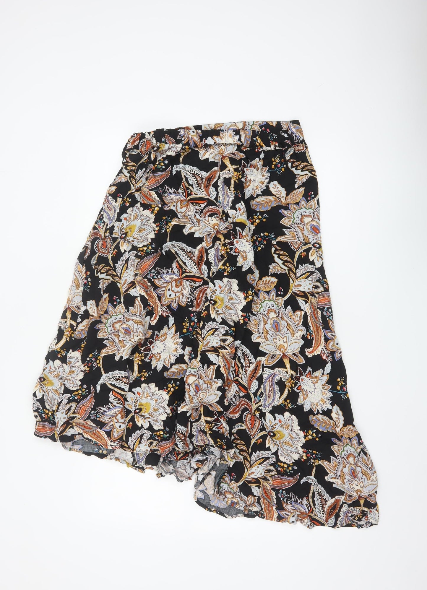 Joe Browns Women Black UK 14 Bohemian Paisley Asymmetric Midi Skirt